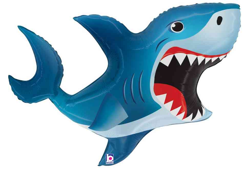 Шар фольга фигура Зубастая акула 35" 89смBT (упак)