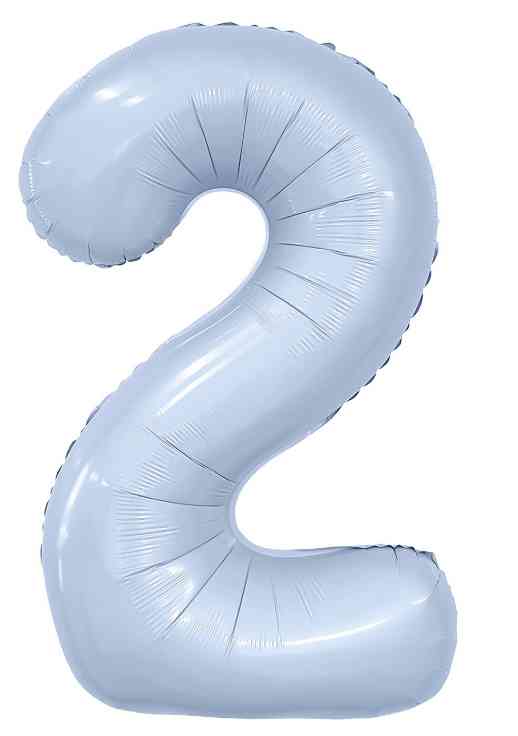 Шар фольга Цифра 40"AG Slim Небесный "2" (упак)
