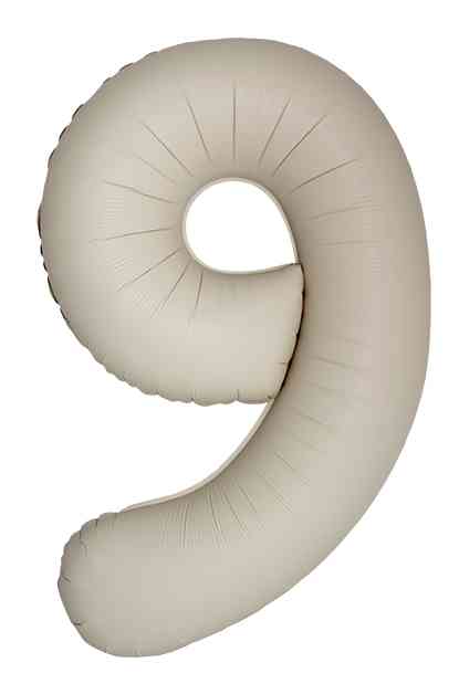 Шар фольга Цифра 40" Fm Slim Кремовый Латте Матовый "9" (упак)