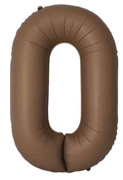 Шар фольга Цифра 40"Fm Slim Шоколад Матовый "0" (упак)