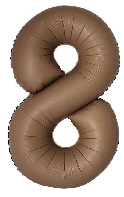 Шар фольга Цифра 40"Fm Slim Шоколад Матовый "8" (упак)