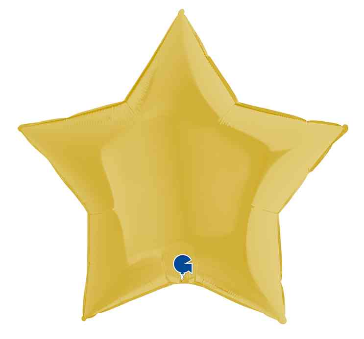 Шар фольга без рисунка 36"GR звезда металлик Светлое золото