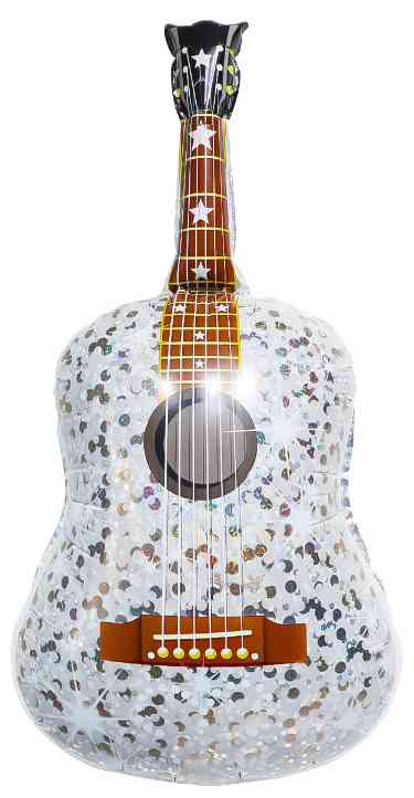 Шар фольга фигура Гитара Серебро 35" 89см FL (упак)