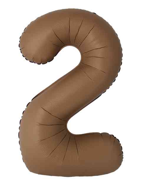 Шар фольга Цифра 40"Fm Slim Шоколад Матовый "2" (упак)