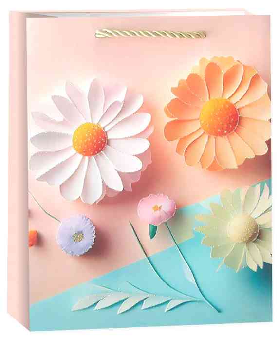 Пакет бумажный XL 31х41см Бумажные цветы Дизайн №1