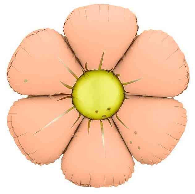 Шар фольга фигура Цветок Ромашка Персиковый 25" 64смFL