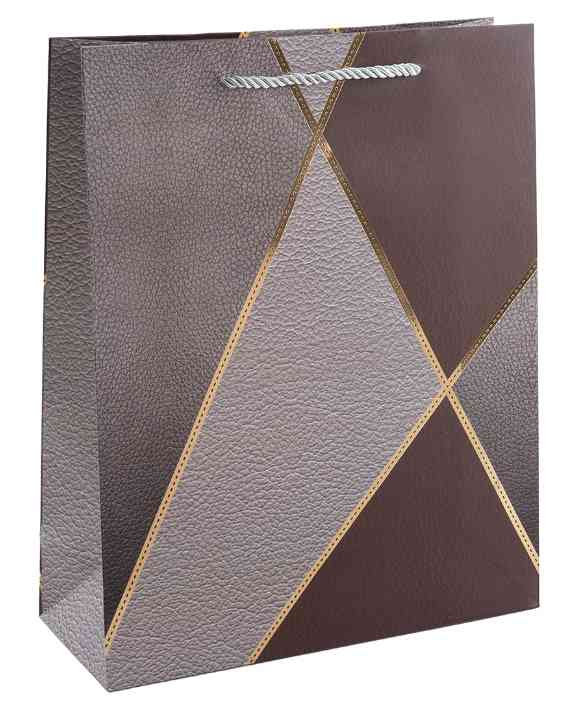 Пакет бумажный M 18х23см Геометрия Золотые линии Дизайн №4