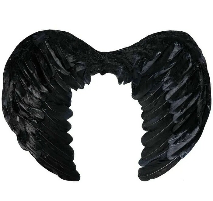 Карнавальный аксессуар Крылья ангела черные 40х55см ЕУТ