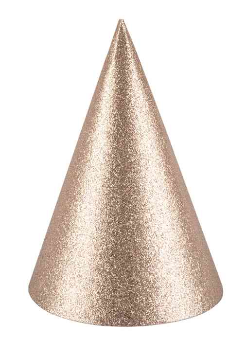 Колпак бумажный Светлое золото с блестками (уп6) ВВ