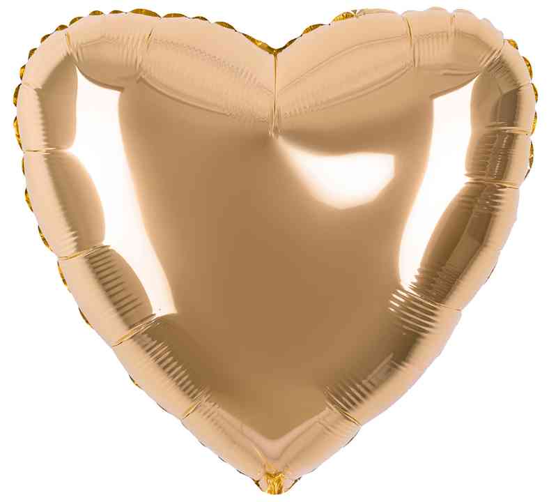 Шар фольга без рисунка 18" Fm сердце металлик Античное золото