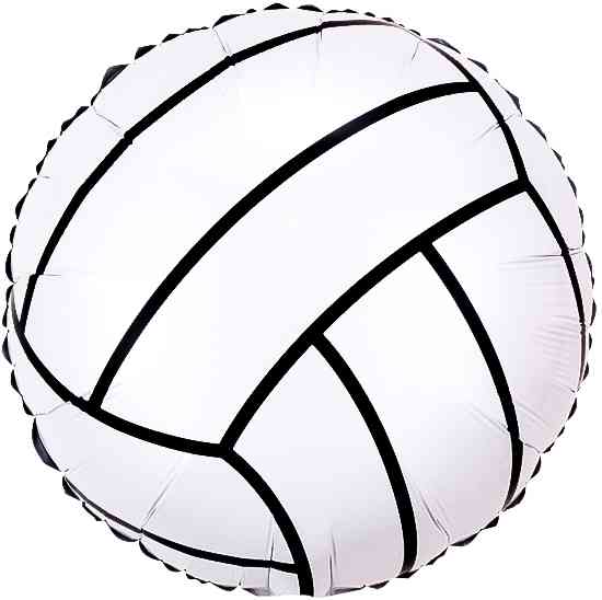 Шар фольга с рисунком 18" FL Круг Волейбольный мяч Белый