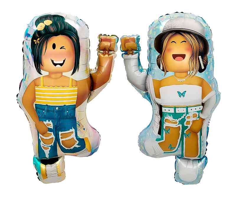 Шар фольга фигура Блоки Девочки Герои 29" 74см FL