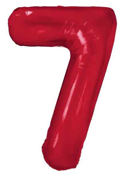 Шар фольга Цифра 40"Fm Slim Красный Металлик "7" (упак)