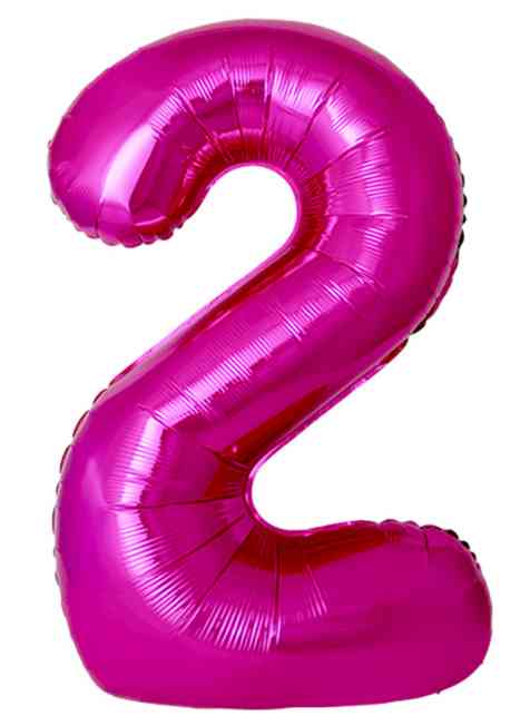 Шар фольга Цифра 40" Fm Slim Фуксия Fuchsia "2" (упак)