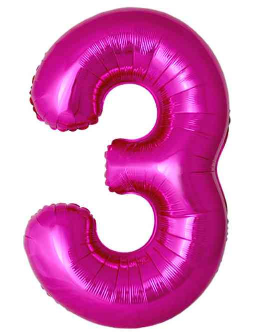 Шар фольга Цифра 40" Fm Slim Фуксия Fuchsia "3" (упак)