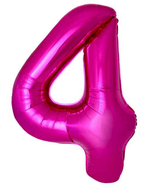 Шар фольга Цифра 40" Fm Slim Фуксия Fuchsia "4" (упак)