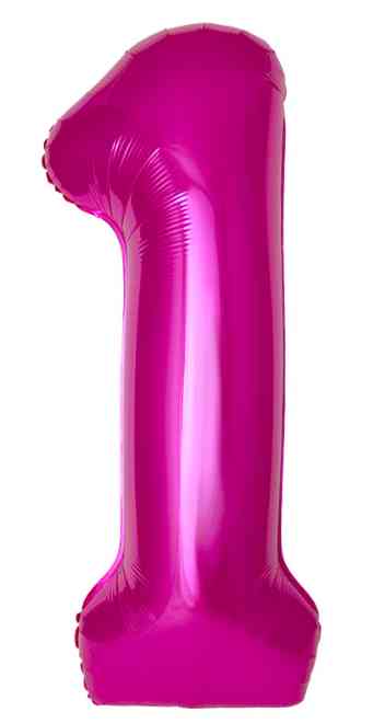 Шар фольга Цифра 40" Fm Slim Фуксия Fuchsia "1" (упак)