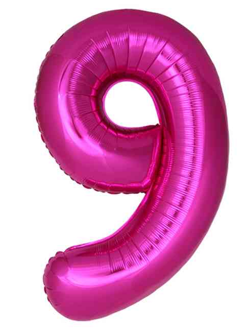 Шар фольга Цифра 40" Fm Slim Фуксия Fuchsia "9" (упак)