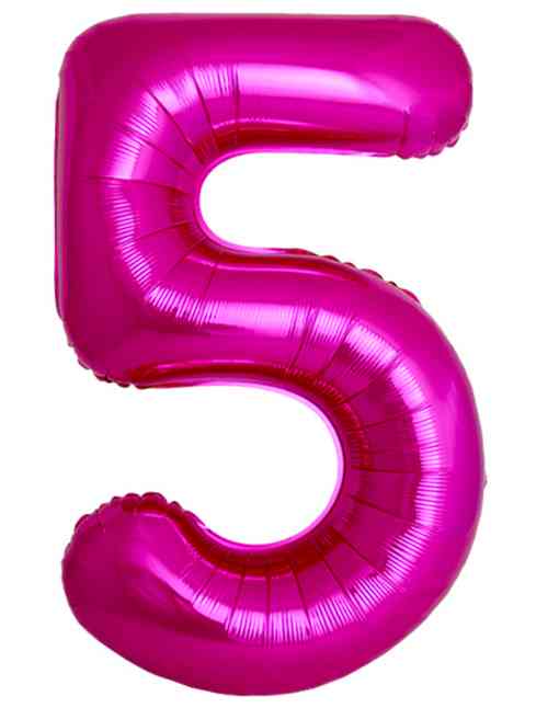 Шар фольга Цифра 40" Fm Slim Фуксия Fuchsia "5" (упак)