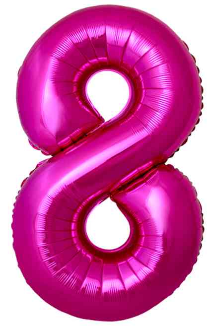 Шар фольга Цифра 40" Fm Slim Фуксия Fuchsia "8" B901918F (упак)
