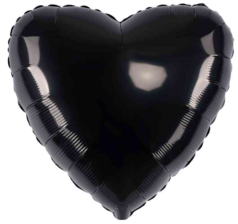 Шар фольга без рисунка 18"Fm сердце металлик Черный