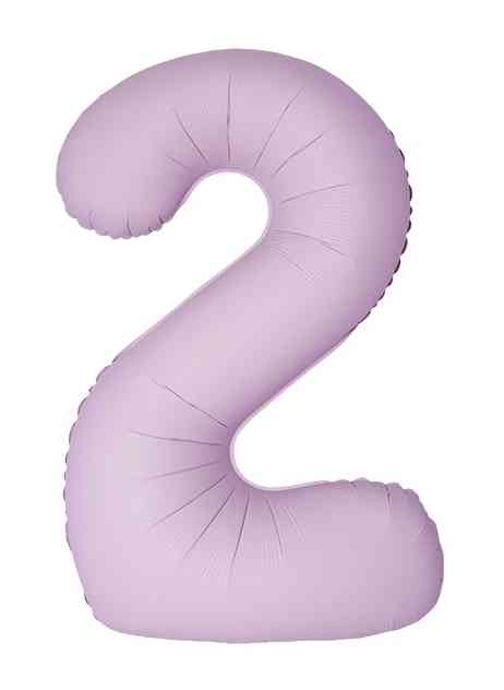 Шар фольга Цифра 40"Fm Slim Светло-розовый Матовый "2" (упак)