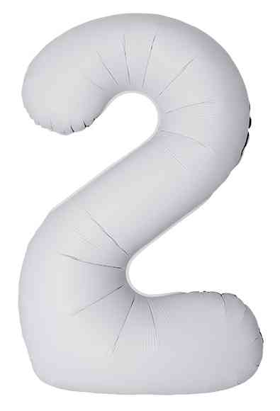 Шар фольга Цифра 40"Fm Slim Белый Матовый "2" (упак)