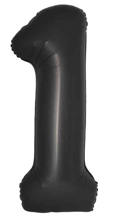 Шар фольга Цифра 40"Fm Slim Черный Сатин "1" (упак)