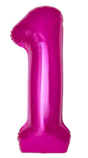 Шар фольга Цифра 40" Fm Slim Фуше Фуксия Fuchsia "1" 901911F-P (упак)