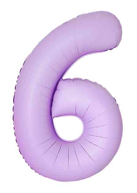 Шар фольга Цифра 40"Fm Slim Лаванда Матовый "6" (упак)