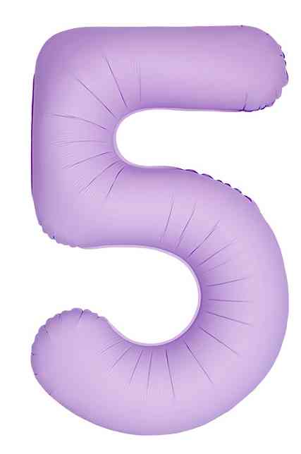 Шар фольга Цифра 40"Fm Slim Лаванда Матовый "5" (упак)