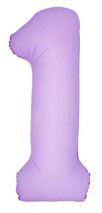 Шар фольга Цифра 40"Fm Slim Лаванда Матовый "1" (упак)