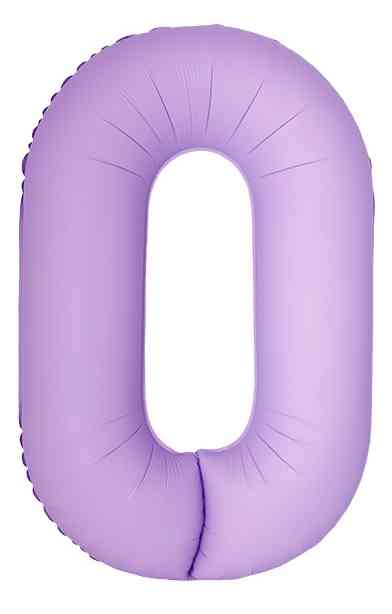 Шар фольга Цифра 40"Fm Slim Лаванда Матовый "0" (упак)