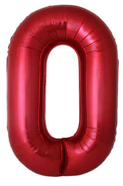 Шар фольга Цифра 40"Fm Slim Красный Металлик "0" (упак)