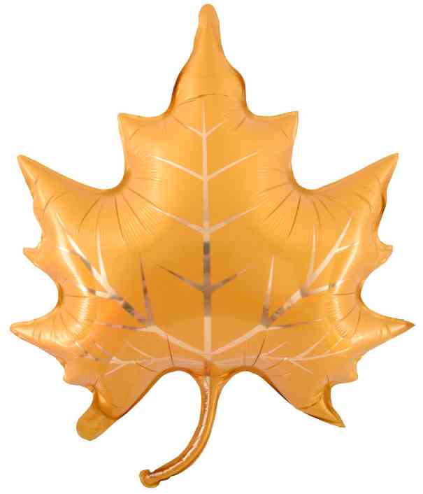 Шар фольга фигура Лист Кленовый Желтый 28" 71смFL