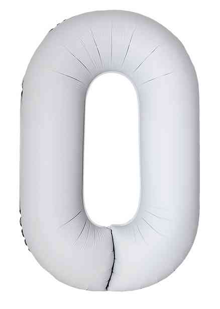 Шар фольга Цифра 40"Fm Slim Белый Матовый "0" (упак)