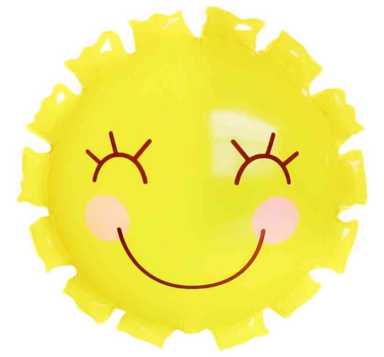 Шар фольга фигура Солнышко Желтый 22" 56смFL