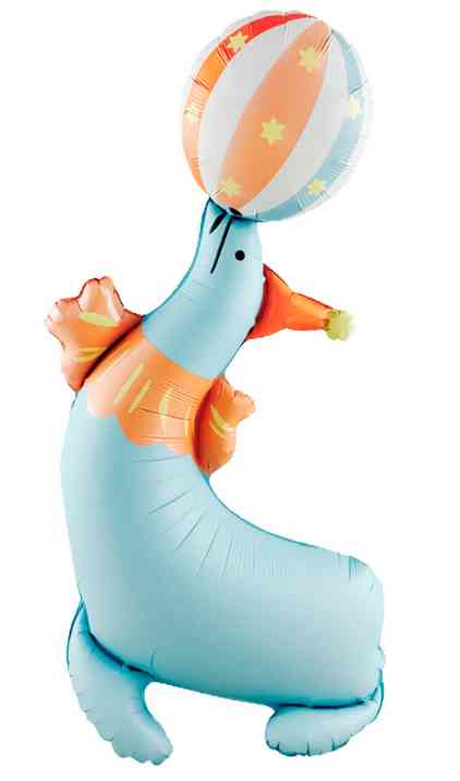 Шар фольга фигура AIR Цирк Веселый тюлень 43" 109смFL (упак)