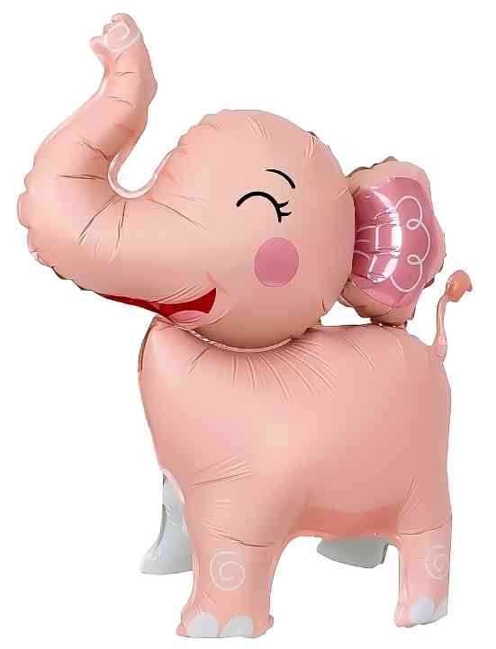 Шар фольга фигура AIR Слоник Розовый Сатин 25" 64смFL (упак)