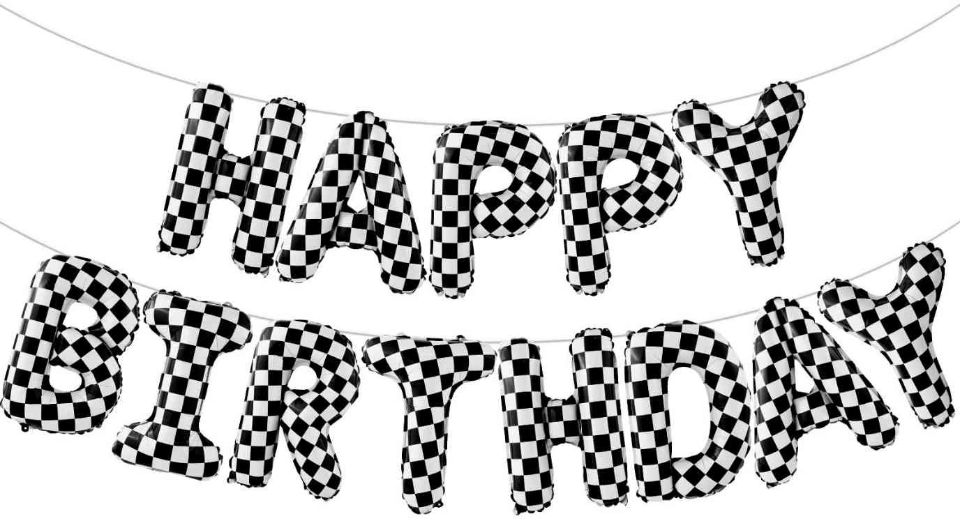 Шар фольга Буквы надпись Happy Birthday Пит-Стоп 16" 41смFL