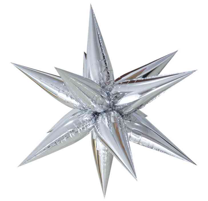 Шар фольга фигура AIR Звезда Составная Серебро 40" 102смFL (упак)