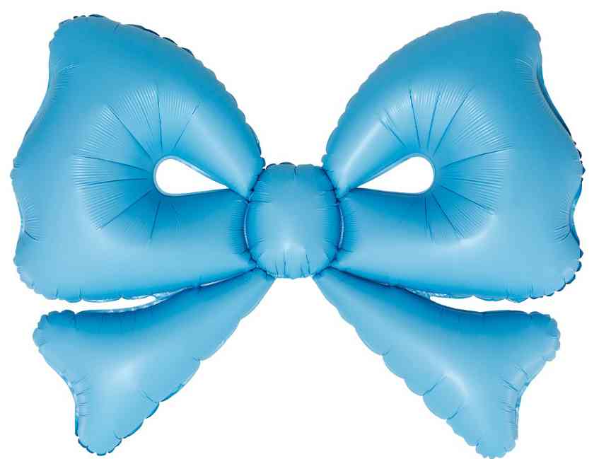 Шар фольга фигура Бант Голубой Сатин 50" 127см FL