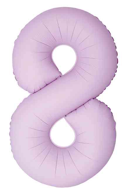 Шар фольга Цифра 40" Fm Slim Светло-розовый Матовый "8" (упак)