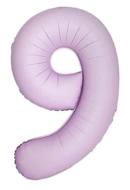 Шар фольга Цифра 40" Fm Slim Светло-розовый Матовый "9" (упак)