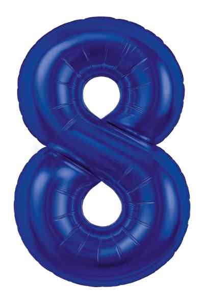 Шар фольга Цифра 40" AG Slim Полуночно-синий "8" (упак)