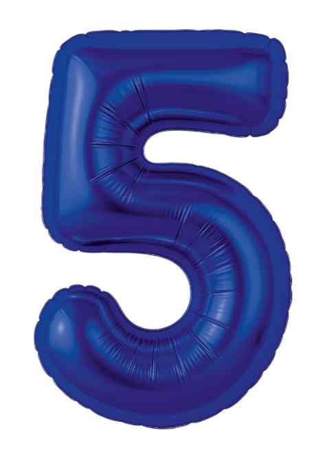 Шар фольга Цифра 40" AG Slim Полуночно-синий "5" (упак)