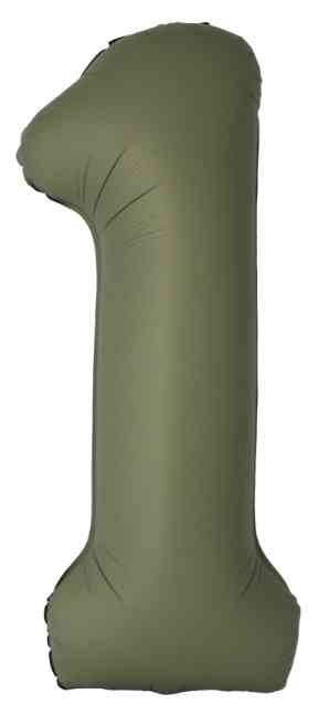 Шар фольга Цифра 40" Fm Slim Оливковый Матовый "1"