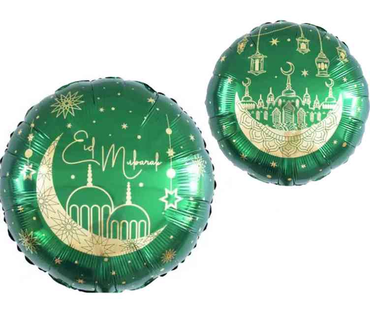 Шар фольга с рисунком 18" FL Круг Сказки Востока Рамадан Зеленый