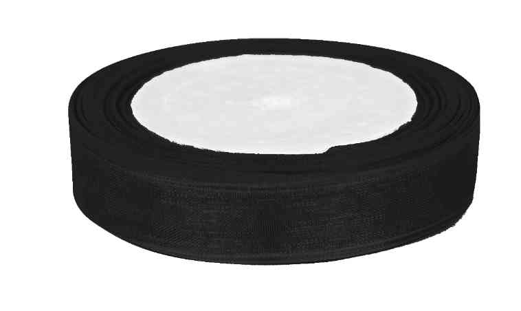 Лента органза 2,5х22,85см Черный ДБ