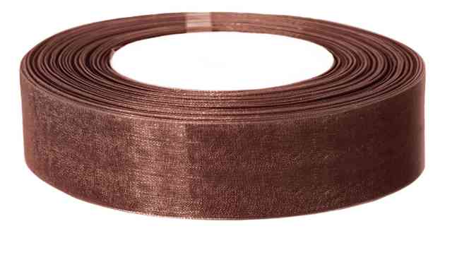 Лента органза 2,5х22,85см Шоколад ДБ